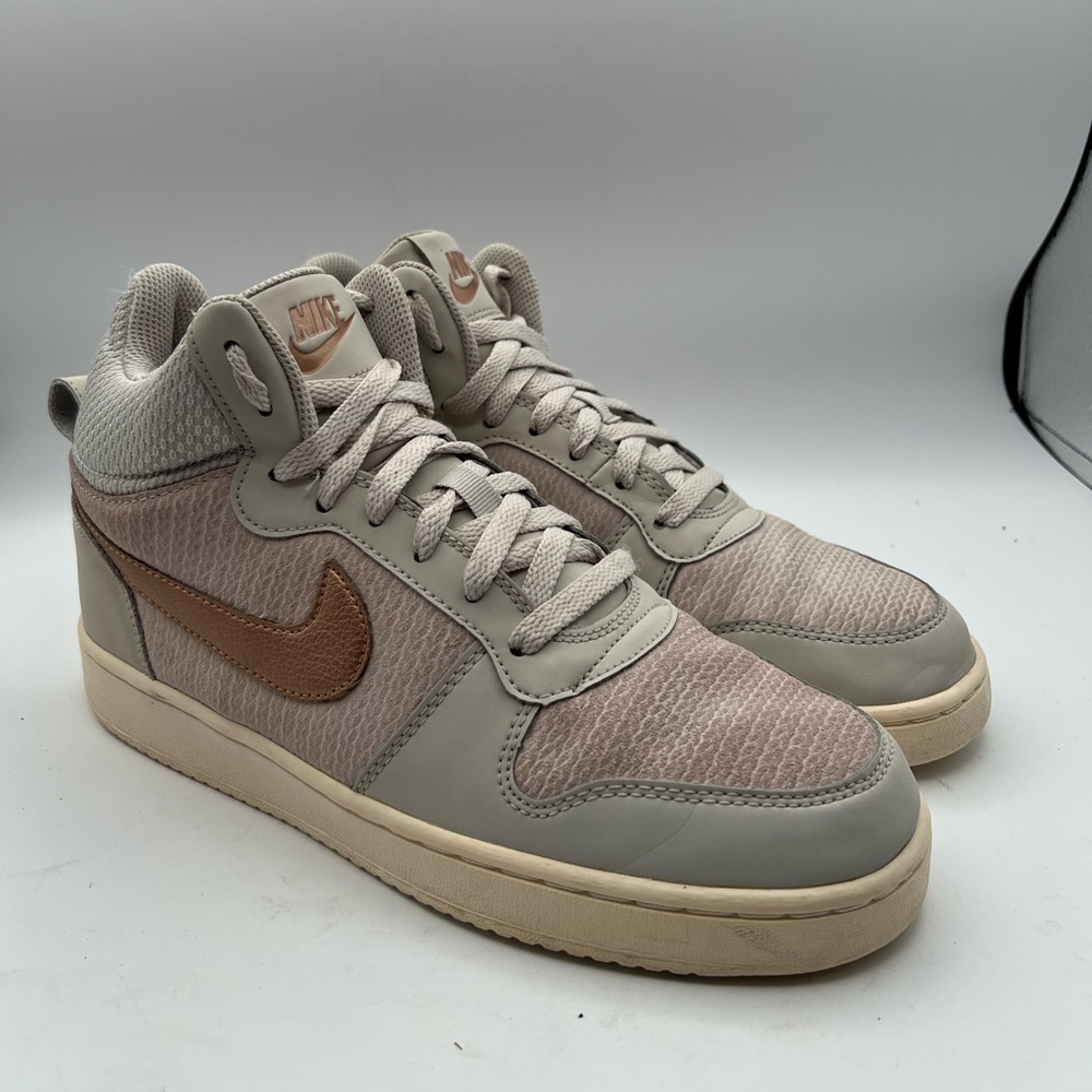 Nike Court Borough Mid Premium Light Bone Shoes 844907-003 Women's US 8